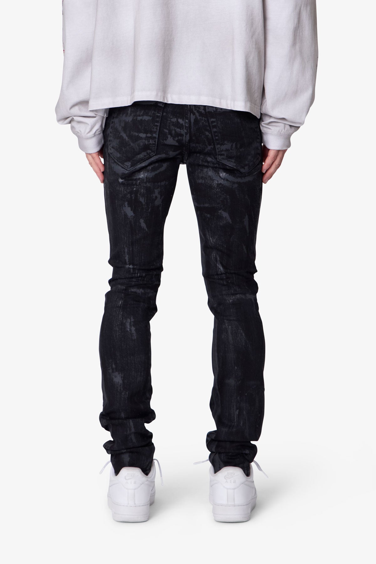 Waxed Skinny Denim - Black | mnml