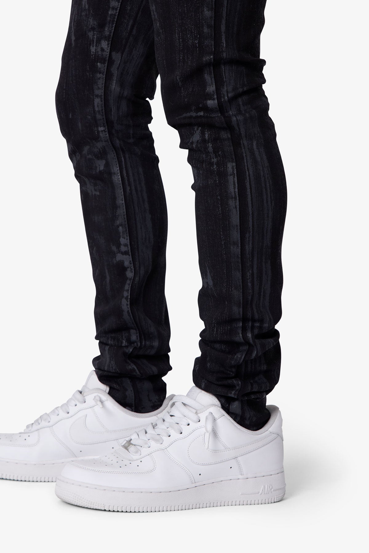 Waxed Skinny Denim - Black | mnml