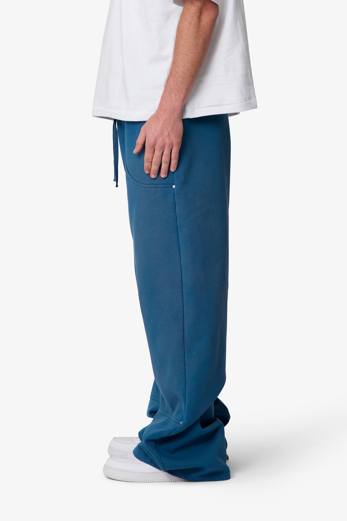 West Double Knee Sweatpants - Blue | mnml | shop now West Double Knee Sweatpants - Blue | mnml | shop now