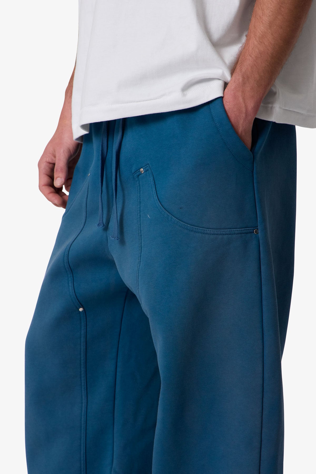 West Double Knee Sweatpants - Blue | mnml
