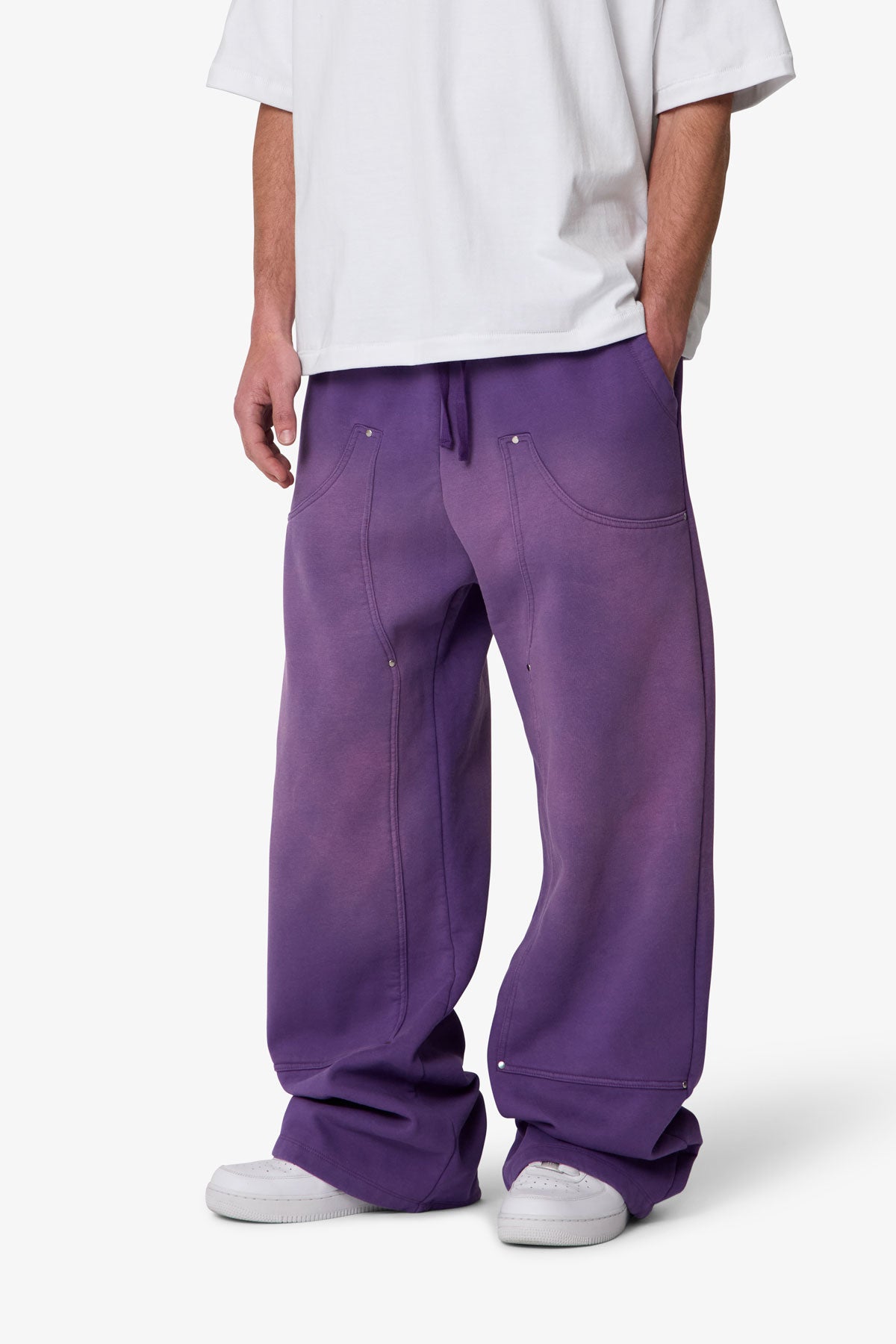 West Double Knee Sweatpants - Purple | mnml