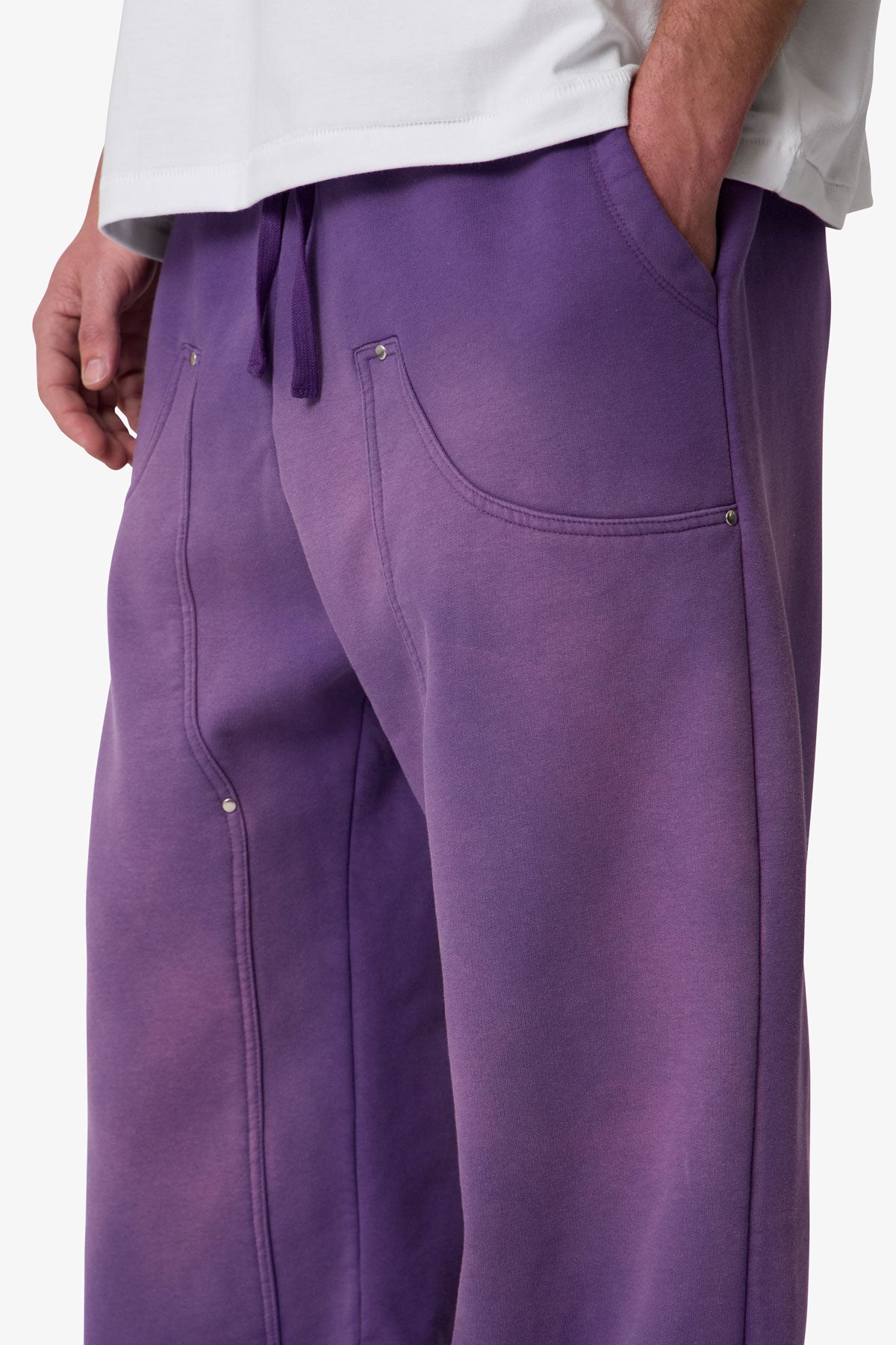 West Double Knee Sweatpants - Purple | mnml
