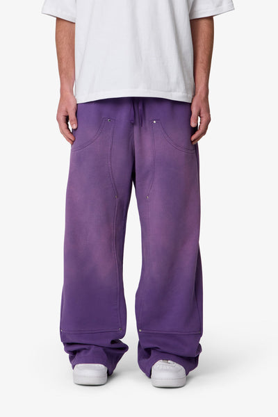 West Double Knee Sweatpants - Purple | mnml