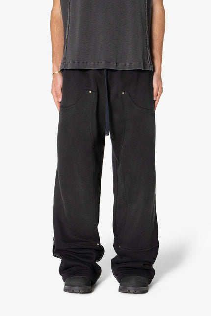 West Double Knee Sweatpants - Washed Black