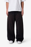 Pantalon de survêtement West Double Knee - Noir délavé