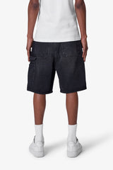 Western Jewel Denim Shorts - Washed Black