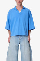 Polo ancho de manga corta - Azul claro