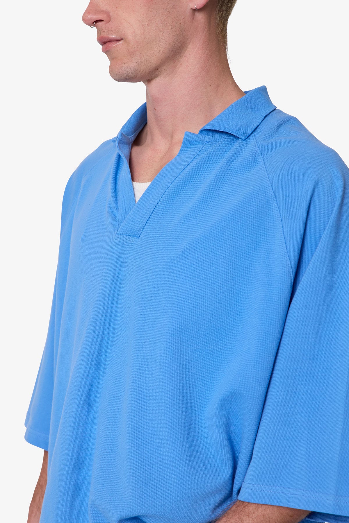 Wide Polo S/S Shirt - Light Blue | mnml