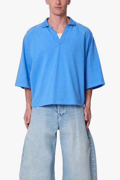 Wide Polo S/S Shirt - Light Blue | mnml