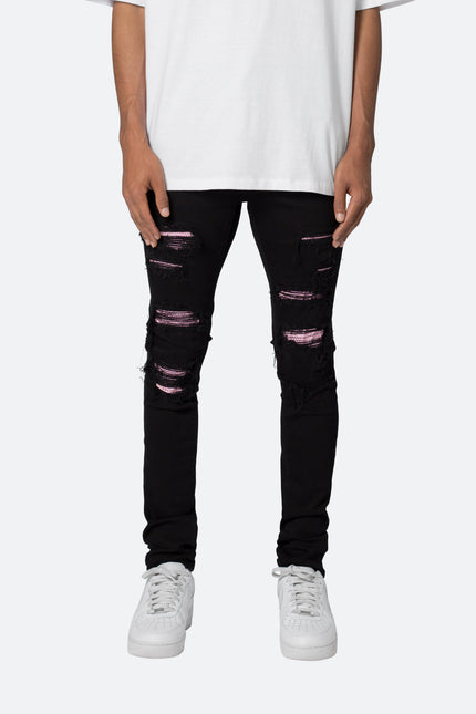 Jean skinny cristal X555 - Noir/Rose