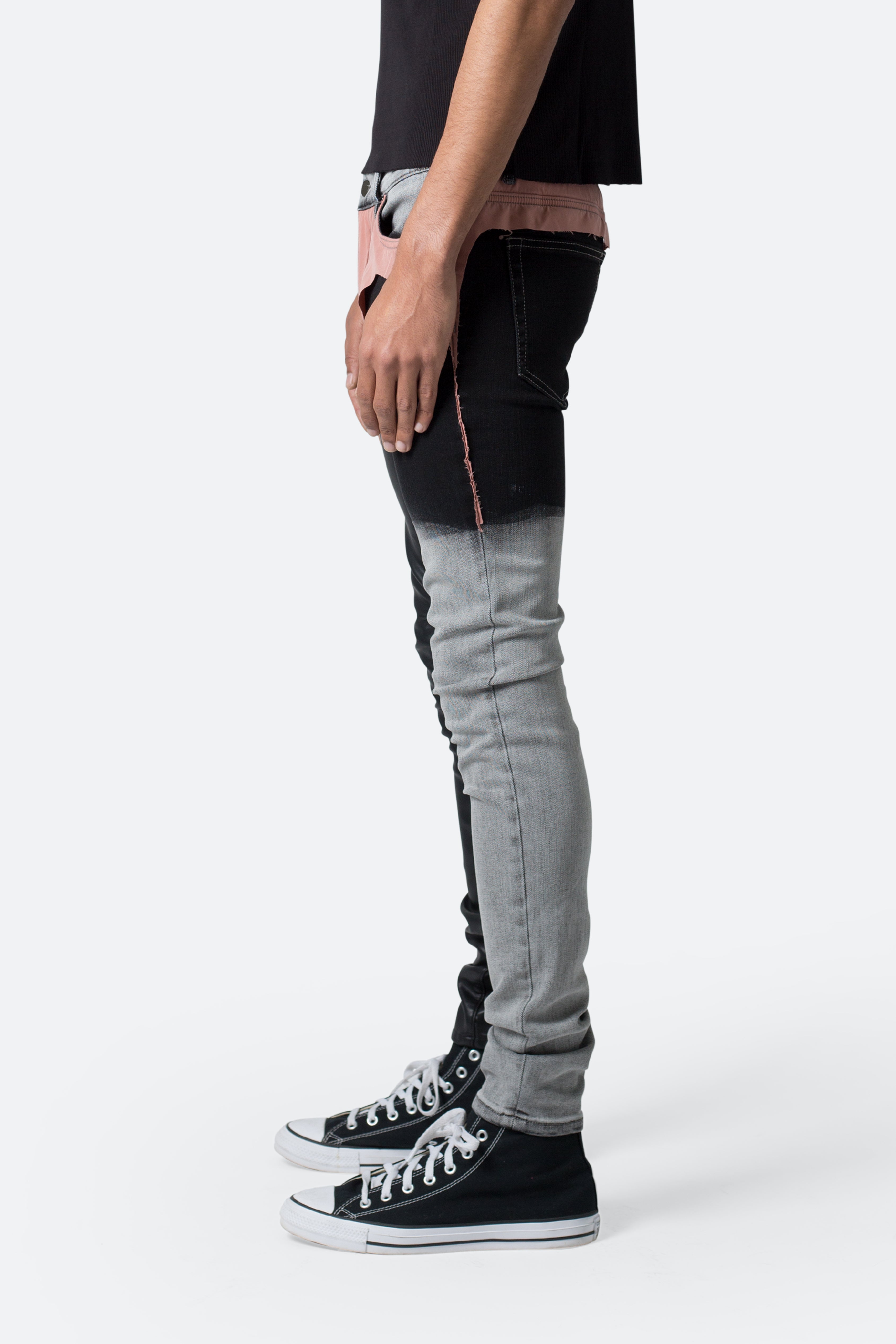 X596 Patched Skinny Denim - Multi | mnml | shop now