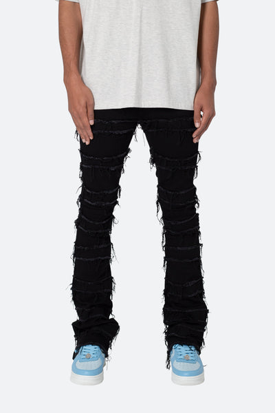 X597 Distressed Skinny Flare Denim Black mnml shop now