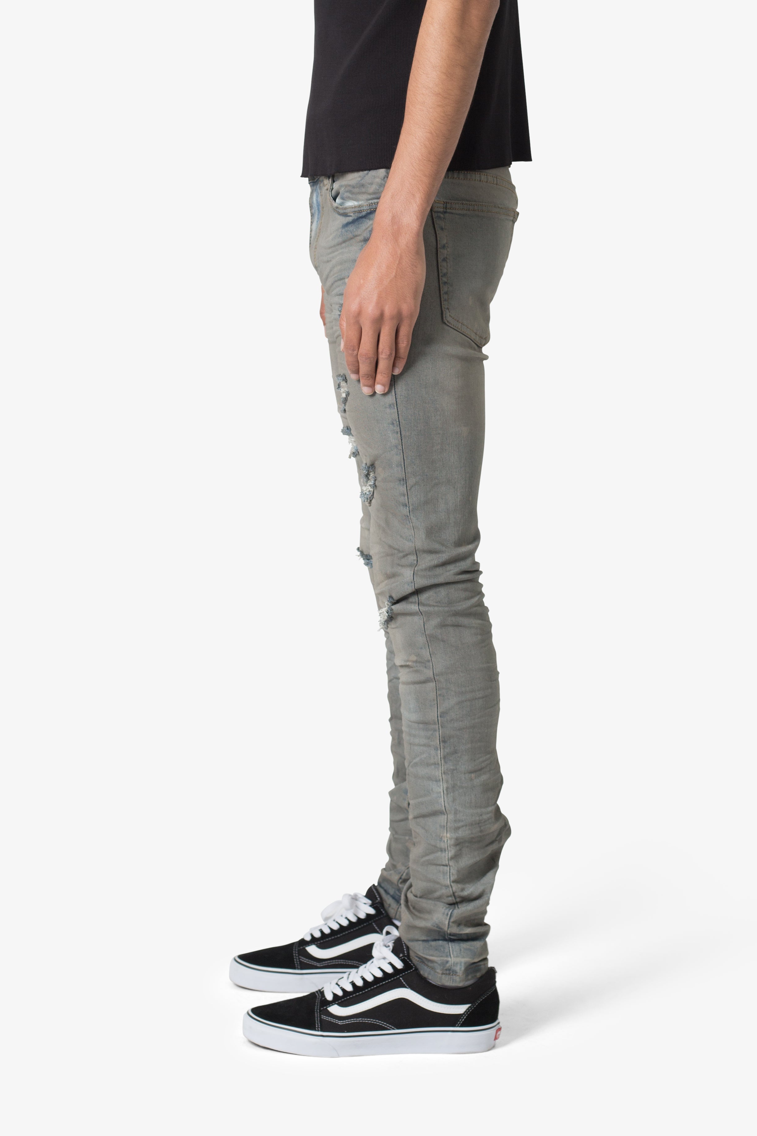X607 Painted Skinny Denim - Blue | mnml | shop now