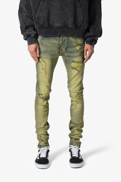 MNML X609 ALGAE スキニー デニム パンツ Green 送料込み X609-Algae-Skinny-Denim-