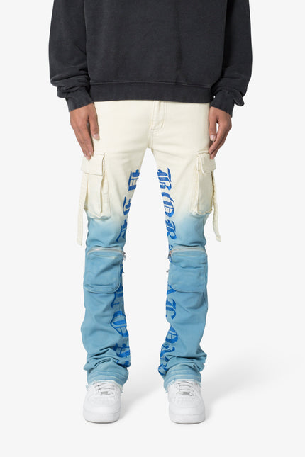 X634 Cargo Skinny Stacked Denim - Blue/White