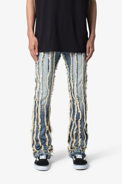 X641 Skinny Stacked Ripped Denim - Medium Blue