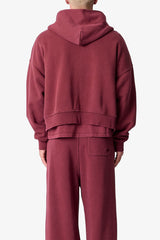 Zip Hoodie - Washed Maroon