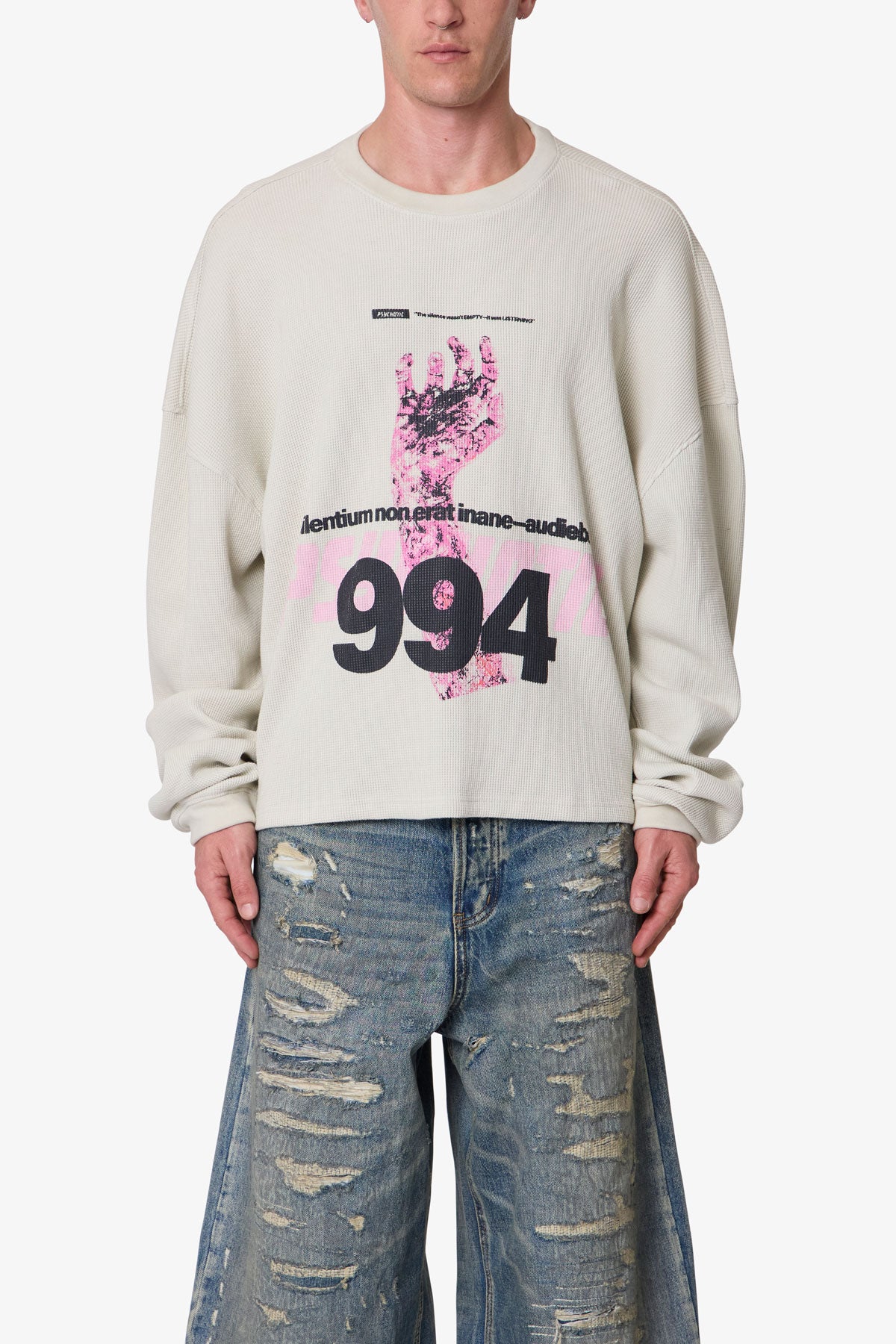 Zombie Hand Thermal Shirt - Grey | mnml