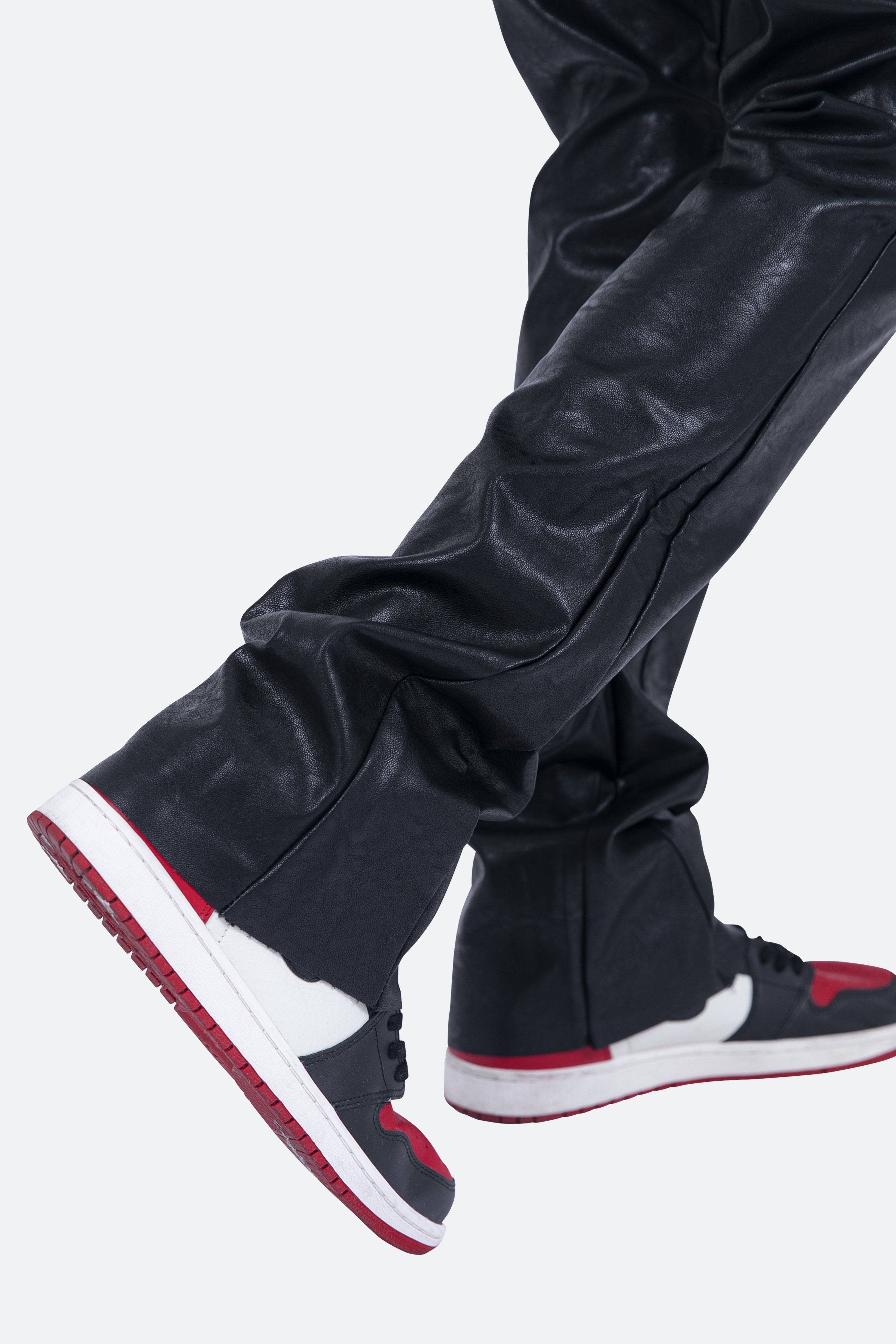 B169-Leather-Flare-Pants-Black