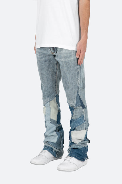 B424 Patch Flare Denim - Blue