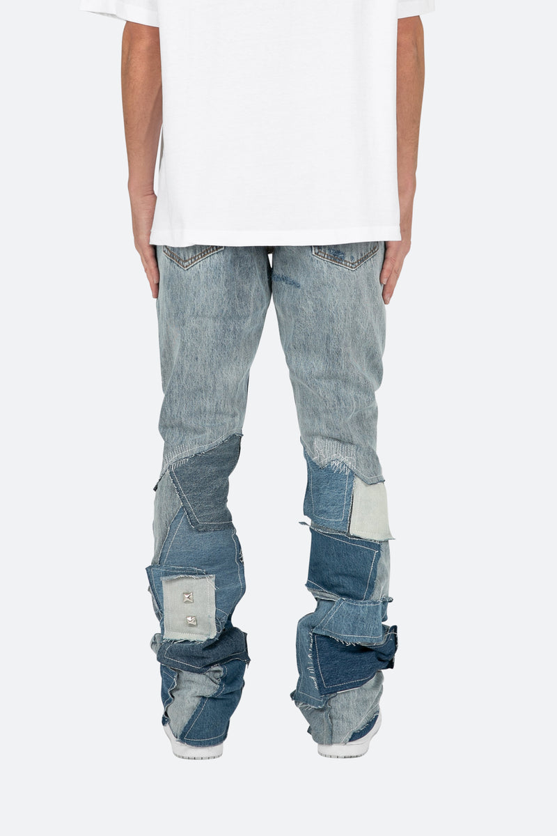 B424 Patch Flare Denim - Blue | mnml | shop now