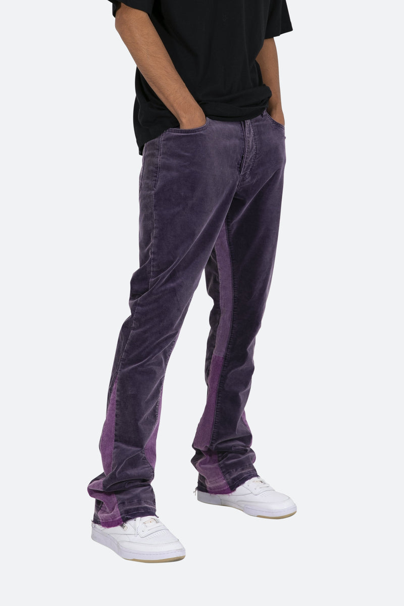 B428 Corduroy Flare Pants - Purple
