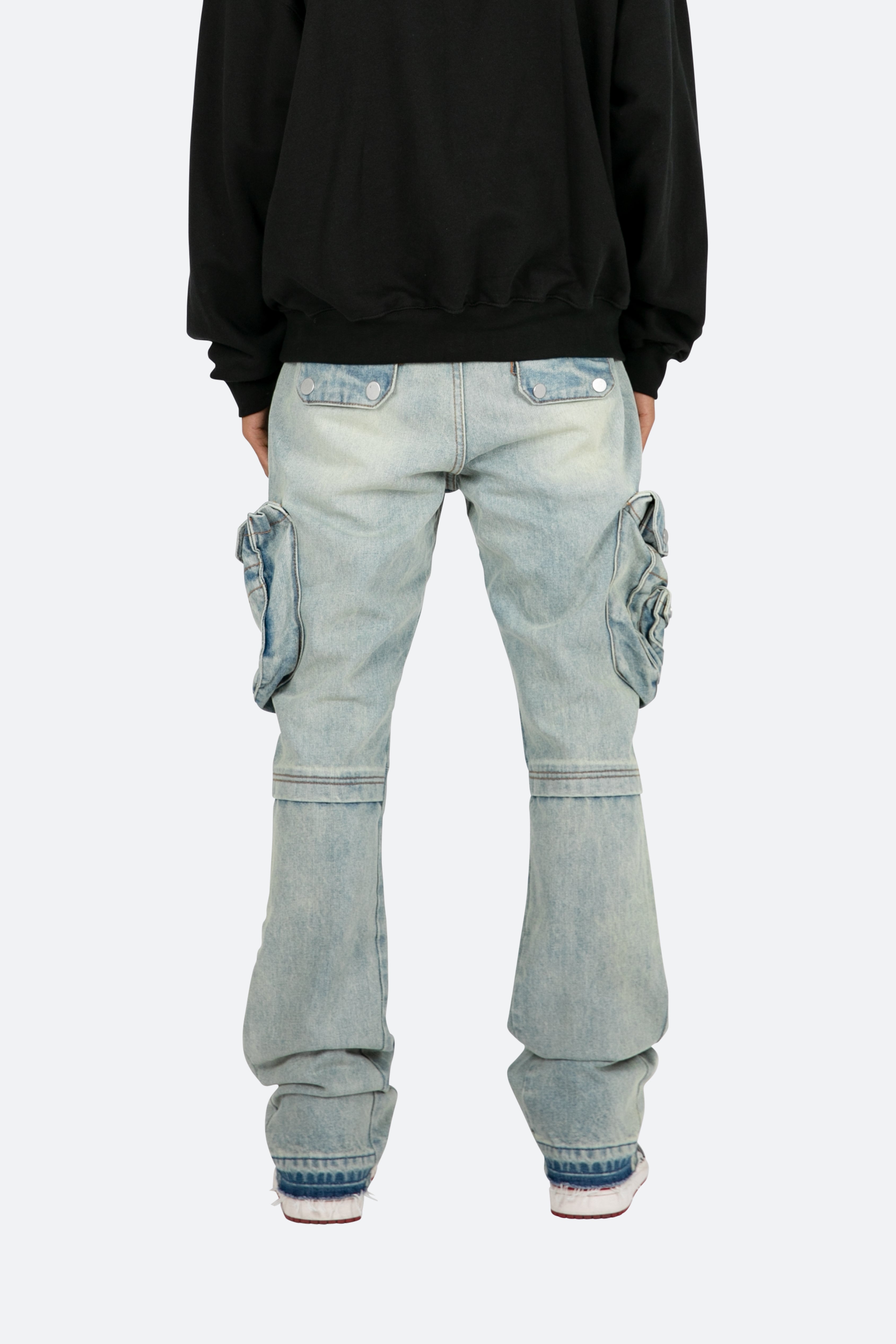 Men's B480 Flare Cargo Denim - Vintage Blue / 32 | mnml