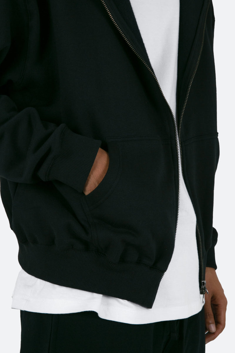 Basic Zip Up Hoodie - Black | mnml | shop now
