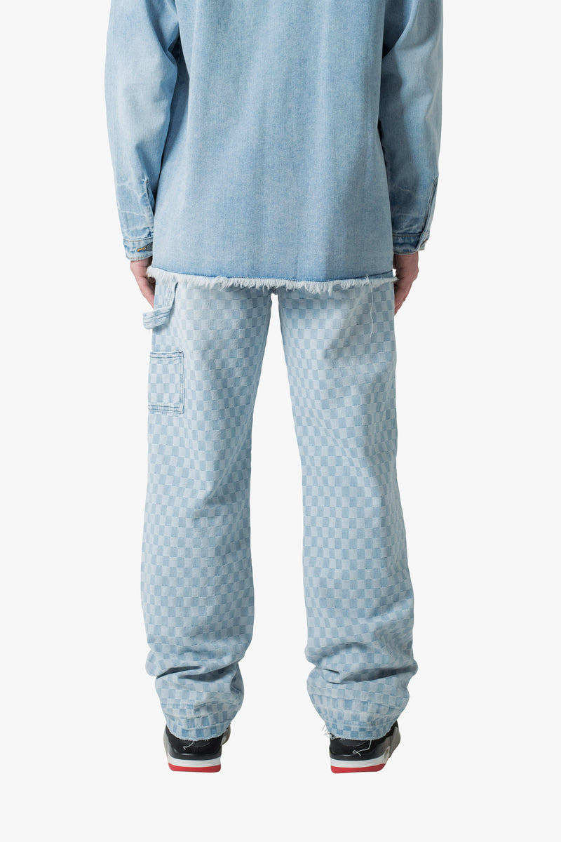 Checkerboard Carpenter Denim - Blue/White