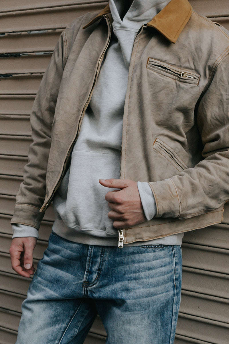 Collared Work Jacket - Khaki | mnml | shop now