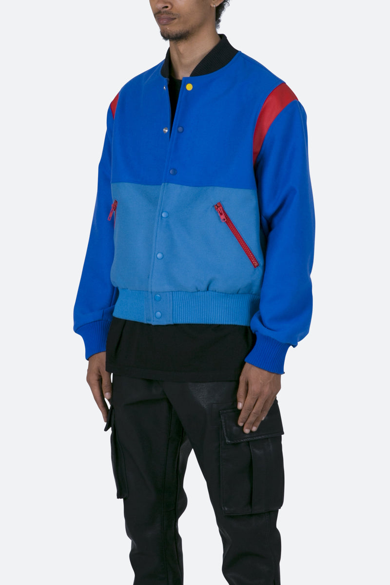 Color block varsity discount jacket