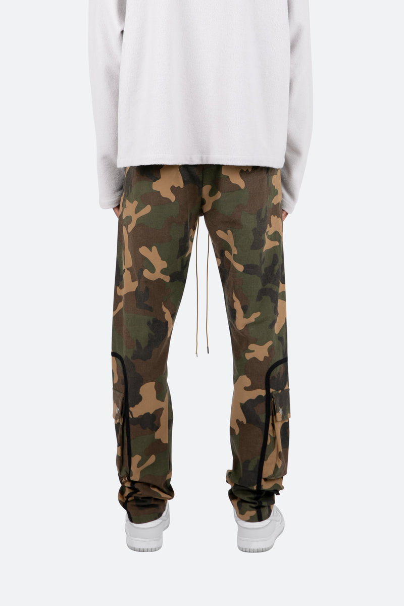 Contrast Taped Cargo Pants - Camo