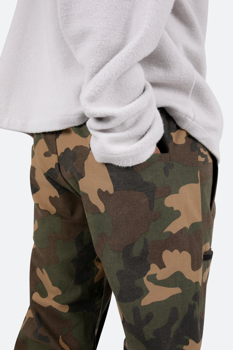 Contrast Taped Cargo Pants - Camo
