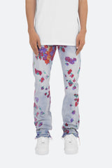 D281 Floral Straight Denim - Blue