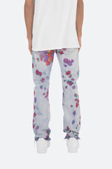 D281 Floral Straight Denim - Blue