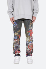 D406 Wreath Straight Denim - Multi