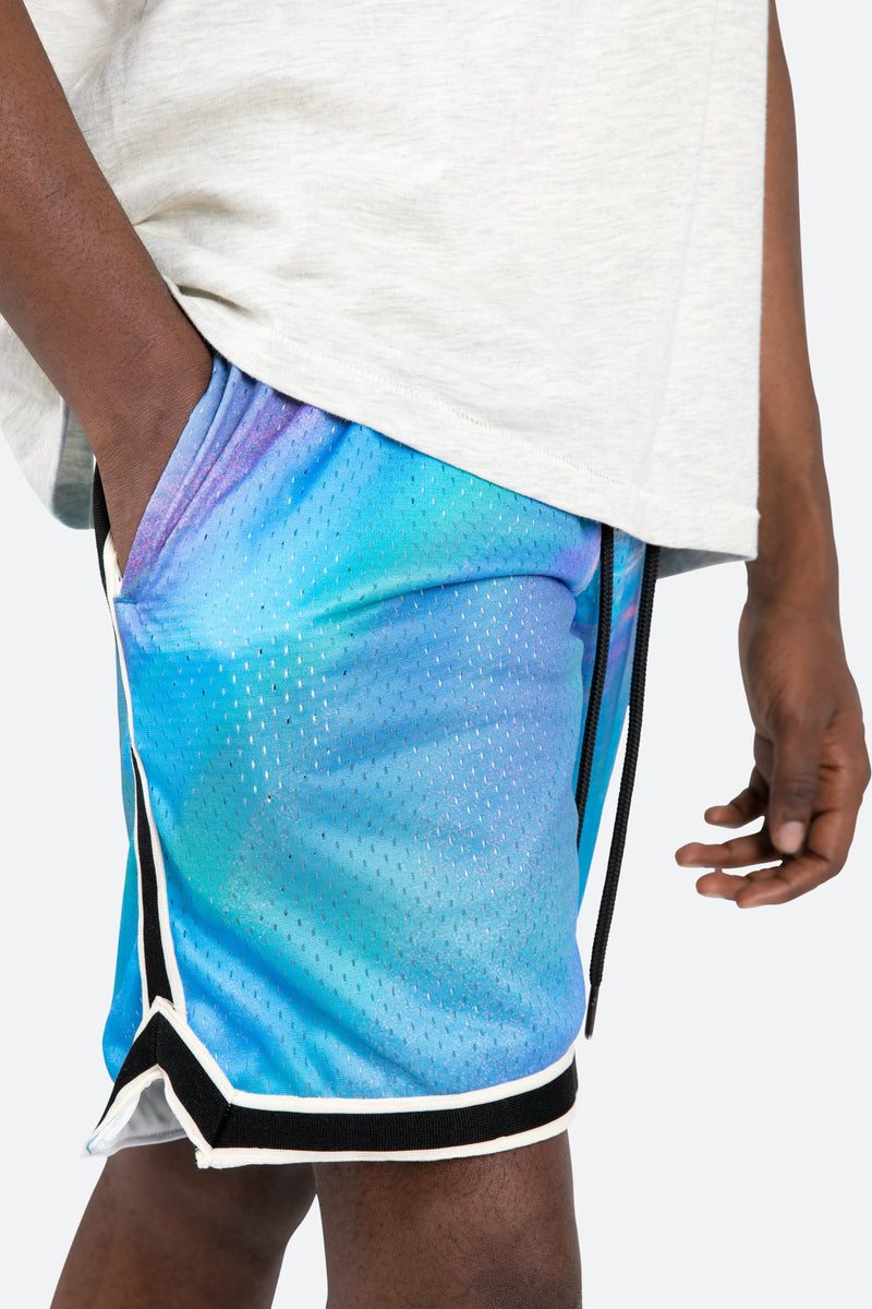 Knit Basketball Shorts - Blue/White, mnml