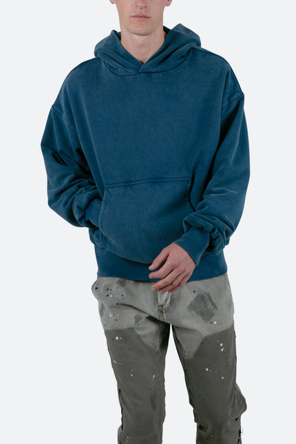 Sweat à capuche double couche - Bleu marine vintage