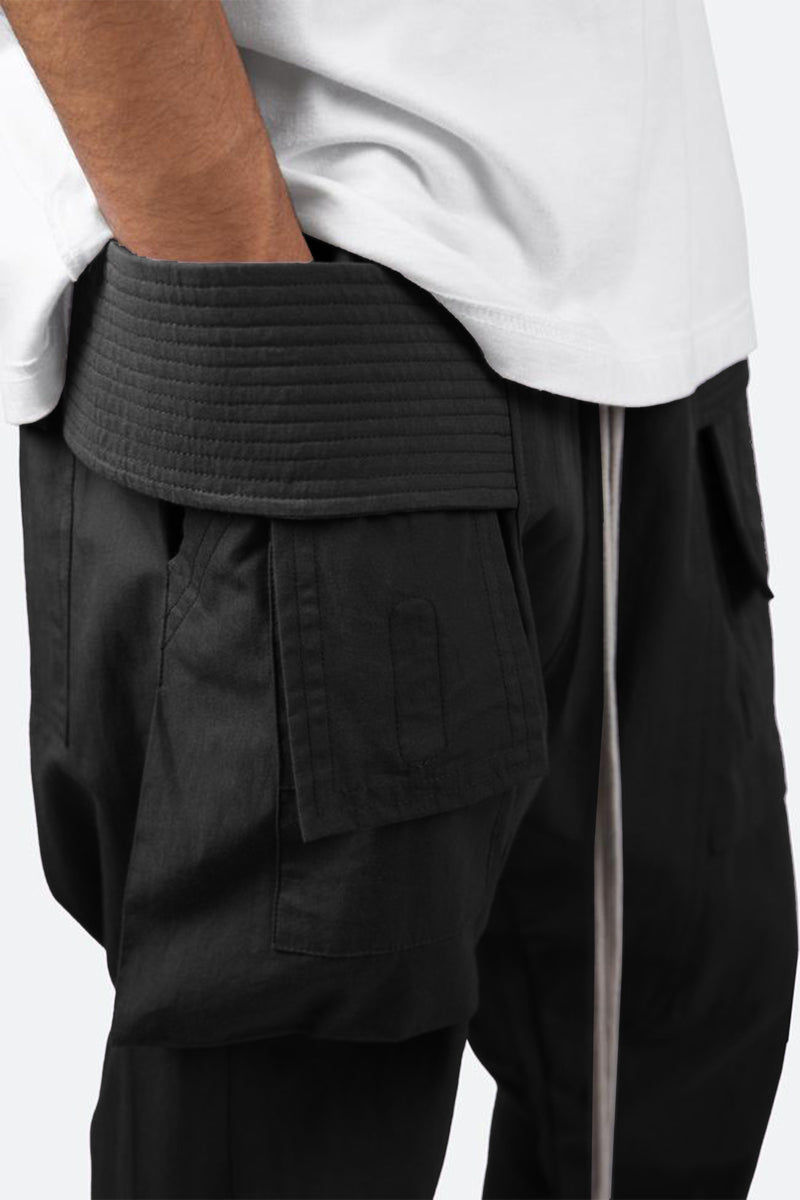 Drop Crotch Cargo Pants - Black