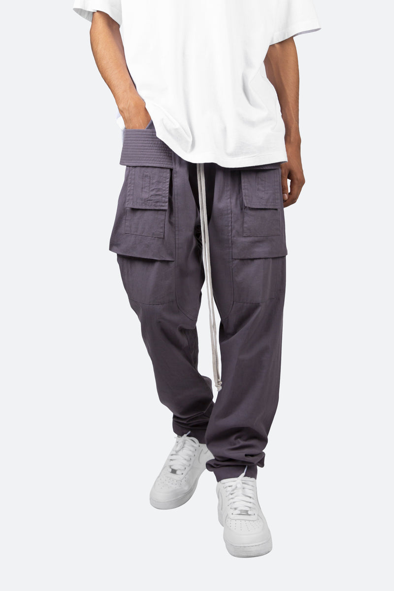 Drop Crotch Cargo Pants - Charcoal Grey, mnml