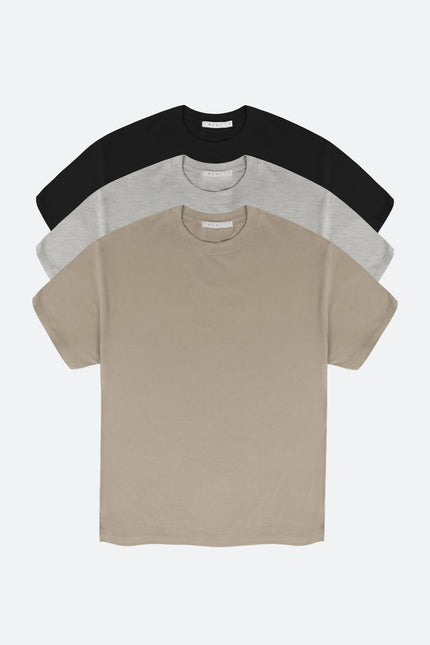 Every Day Tee 3 Pack - Black/Earth/Grey