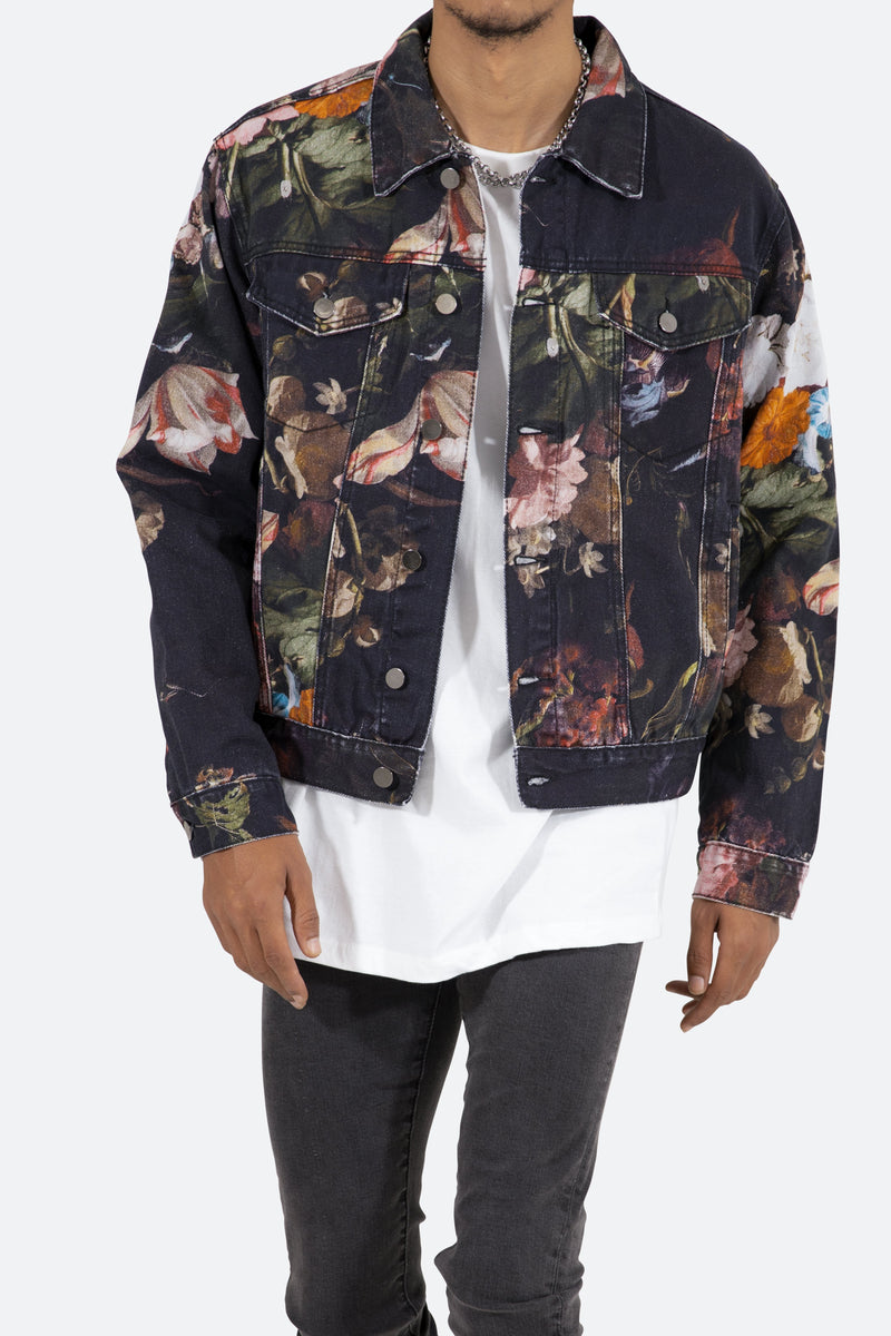 MCM Floral Denim Jacket in Blue for Men