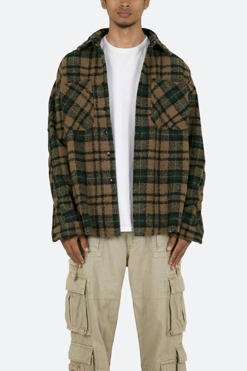 Heavyweight Woven Flannel - Green/Black | mnml | shop now