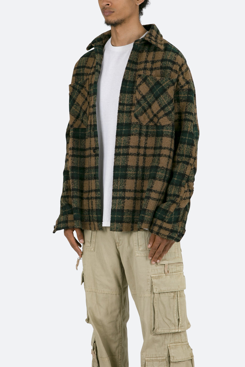 Heavyweight Woven Flannel - Green/Black | mnml | shop now