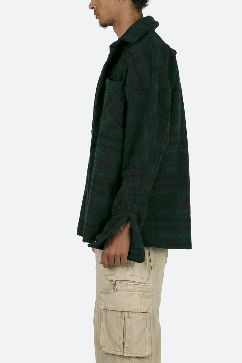 Heavyweight Woven Flannel - Navy/Green | mnml | shop now