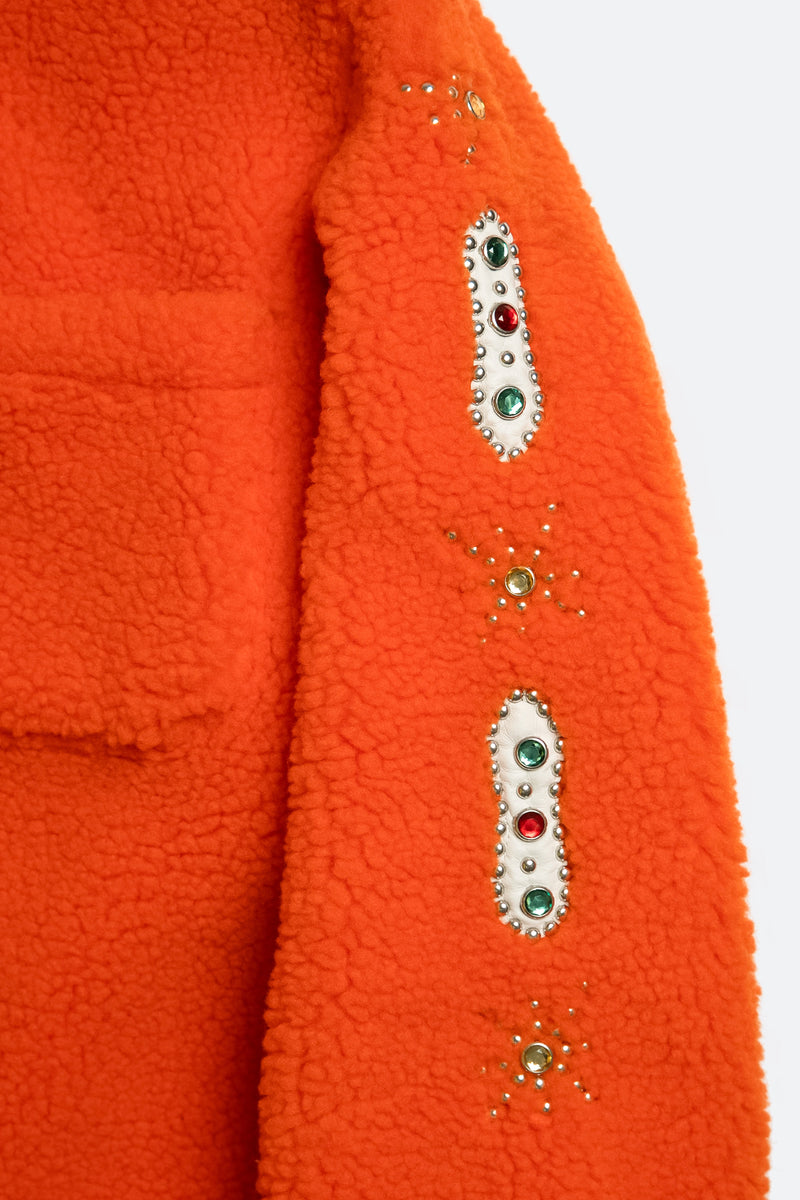 Jewel Sherpa Jacket - Orange | mnml | shop now