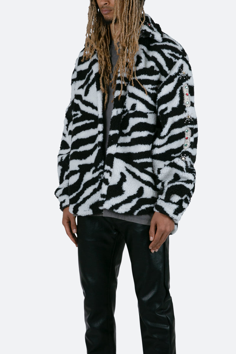 Jewel Sherpa Jacket - Zebra