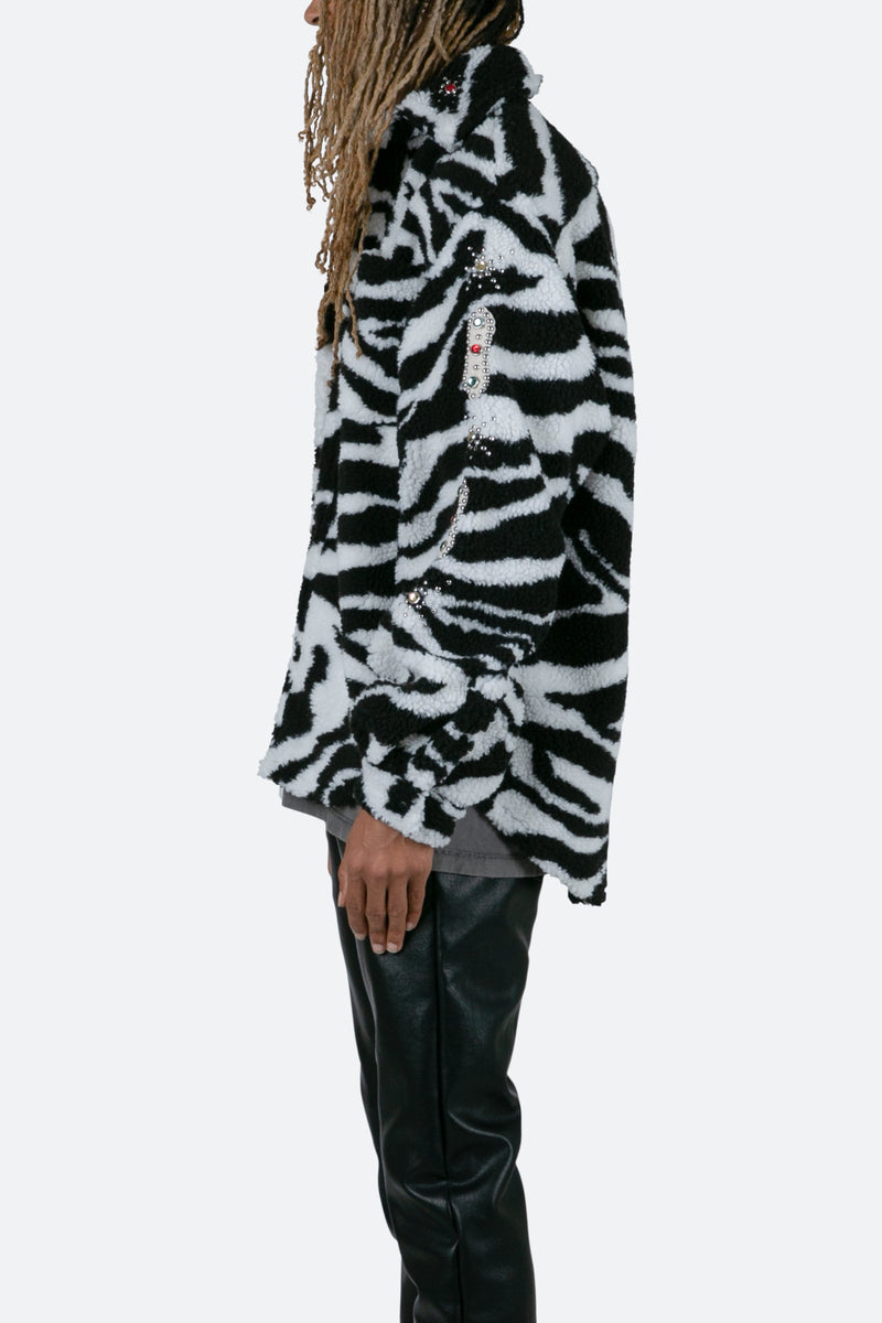 Jewel Sherpa Jacket - Zebra