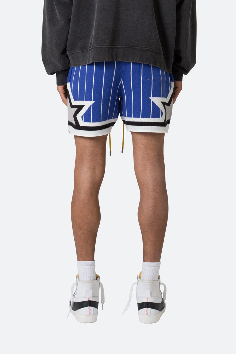 Men's Knit Basketball Shorts - Blue/White / XS | mnml
