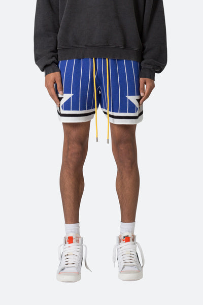 Knit Basketball Shorts - Blue/White, mnml